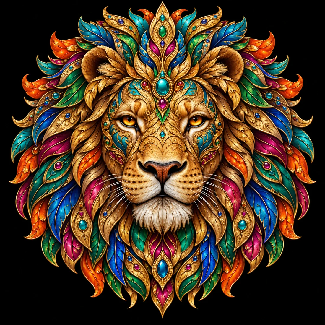 Colourful lion artwork from Savannah Dreams